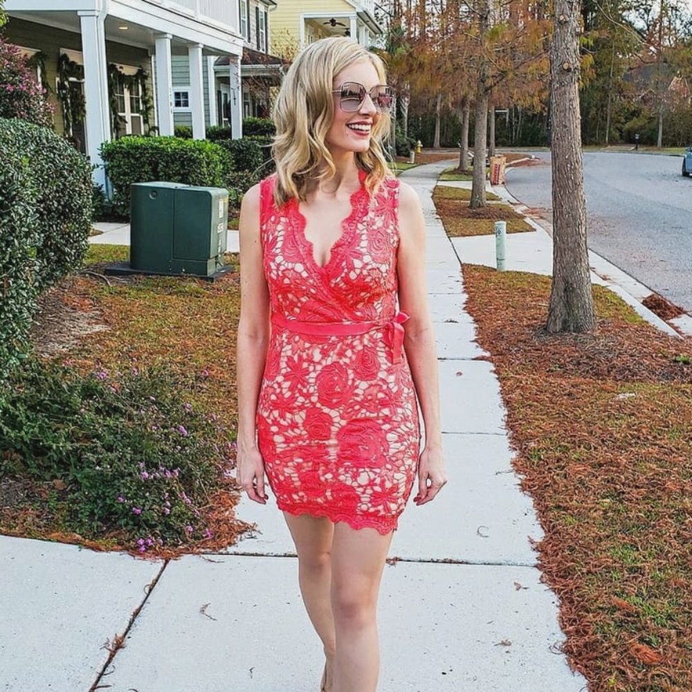 Coral Crochet dress